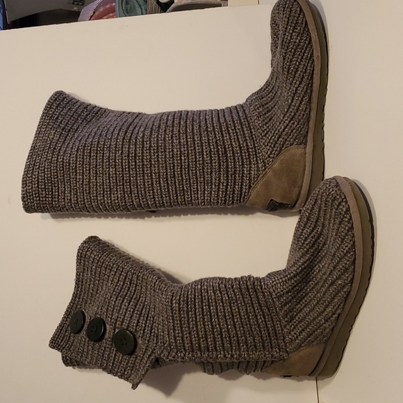 UGG Cardy Knit Boots Gray Size 6 - Picture 2 of 12